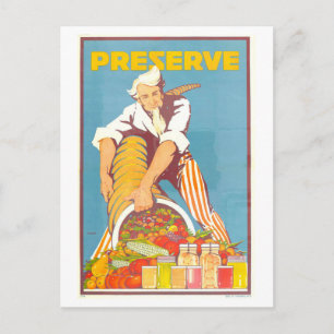 Vintage "Konservieren" Kriegsplakat Postkarte