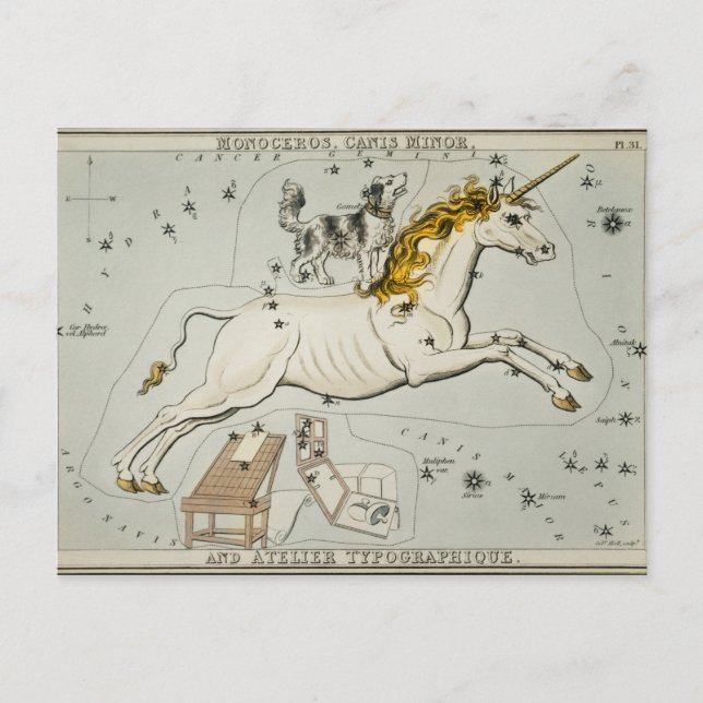 Vintage Konstellation Postkarte (Vorderseite)