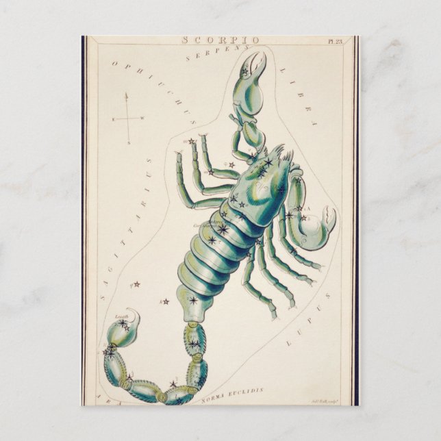 Vintage Konstellation Postkarte (Vorderseite)