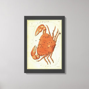 Vintage Konstellation von Krebserkrankungen, Urani Leinwanddruck