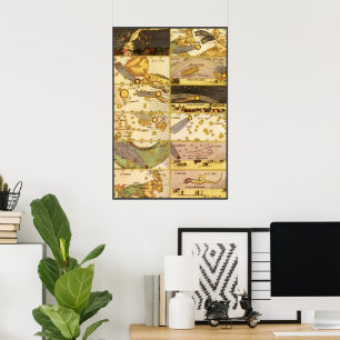 Vintage Konstellationen, antike Astronomie und Ste Poster