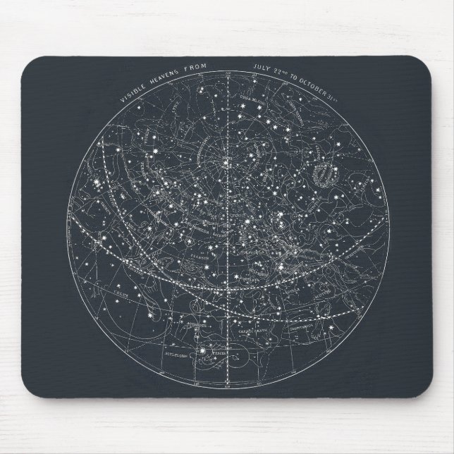 Vintage Konstellations-Karte Mousepad (Vorne)