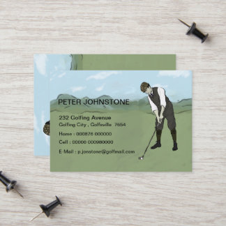 Vintage Kontaktkarten für Golfspieler Telefonnummerkarte