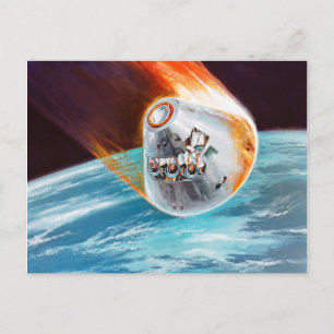 Vintage-Konzept mit Apollo-Kommandomodul Postkarte