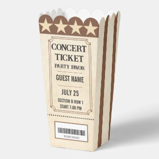 Vintage Konzert Ticket Favor Box | Benutzerdefinie Geschenkschachtel