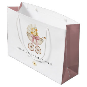 Vintage-Kooperations-Blumen-Große Baby-Shower-Tasc Große Geschenktüte