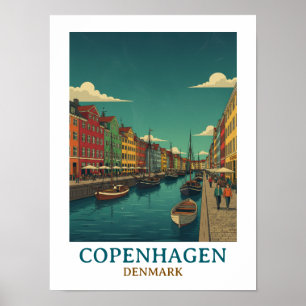 Vintage Kopenhagen Dänemark Historische Architektu Poster