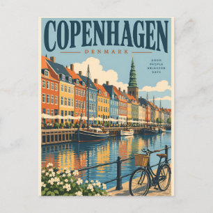 Vintage Kopenhagen Dänemark Postkarte