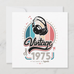 Vintage-Kopfhörer seit 1975 Feiertagskarte