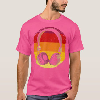Vintage Kopfhörergestaltung für Men Women Music Pr T-Shirt