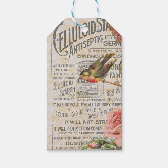Vintage Korallenwerbung Geschenkanhänger (Vorderseite)