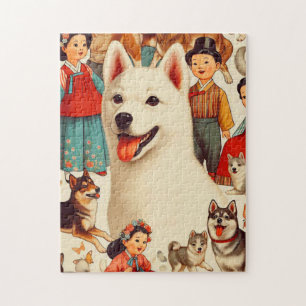 Vintage koreanische Jindo-Illustration Puzzle