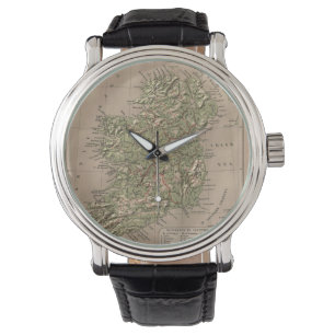 Vintage körperliche Karte von Irland (1880) Armbanduhr