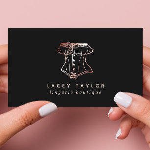 Vintage-Korsett-Logo-Wäsche-Boutique Visitenkarte