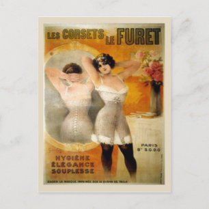 Vintage Korsetts, Les corets de Furet Postkarte