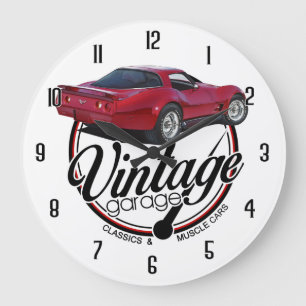 Vintage Korvette-Garage Große Wanduhr