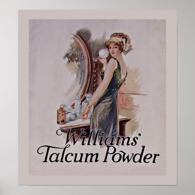 Vintage Kosmetik Williams Talcum Pulver Poster (Vorne)