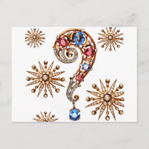 Vintage Kostümschmuck Rhinestones Diamonds Postkarte