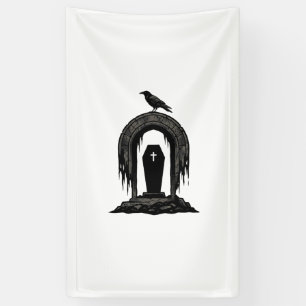 Vintage-Krab-Friedhof-Grab-Silhouette-Shirt-Design Banner