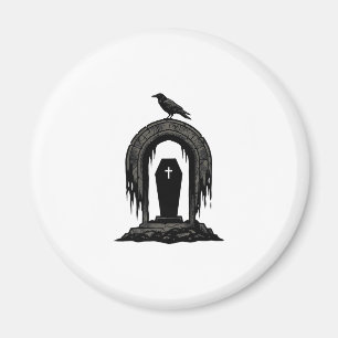 Vintage-Krab-Friedhof-Grab-Silhouette-Shirt-Design Magnet