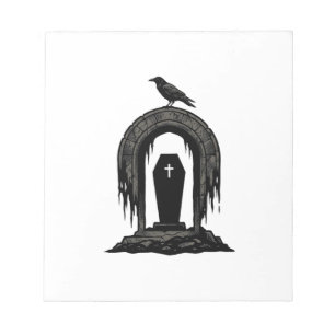 Vintage-Krab-Friedhof-Grab-Silhouette-Shirt-Design Notizblock
