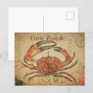 Vintage Krabbe Postkarte