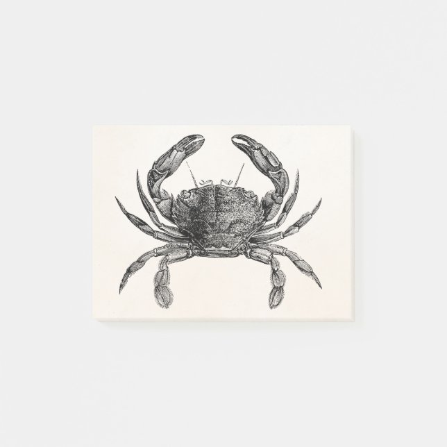 Vintage Krabben-Antike kratzt personalisierte Post-it Klebezettel (Vorderseite)