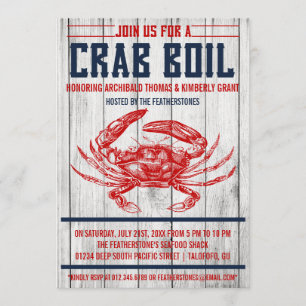 Vintage Krabben-Blutgeschwür-Party Einladungen