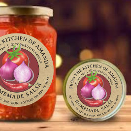 Vintage Kraft-Homemade-Salsa-Label-Vorlage Runder Aufkleber