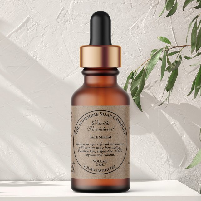 Vintage Kraft Paper Style Dropper Bottle Label Adressaufkleber (Von Creator hochgeladen)