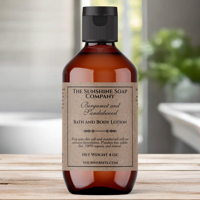 Vintage Kraft Papier Kosmetik Flaschenetikmarke (Von Creator hochgeladen)