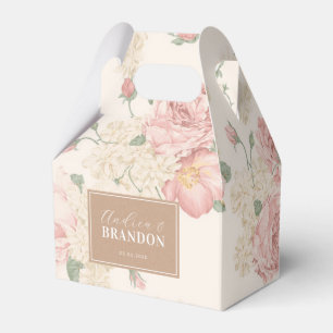 Vintage-Kraft-Rosengarten-Blumennamen-Hochzeit Geschenkschachtel