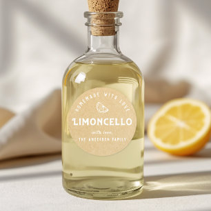 Vintage Kraft selbstgemachtes Limoncello-Geschenk Runder Aufkleber
