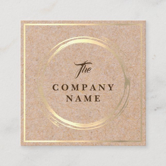 Vintage Kraftpapier DRUCKquadratische Quadratische Visitenkarte (Vorderseite)