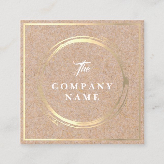 Vintage Kraftpapier DRUCKquadratische Quadratische Visitenkarte (Vorderseite)