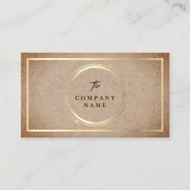 Vintage Kraftpapier DRUCKsozialgeschäfts-Karte Visitenkarte (Vorderseite)