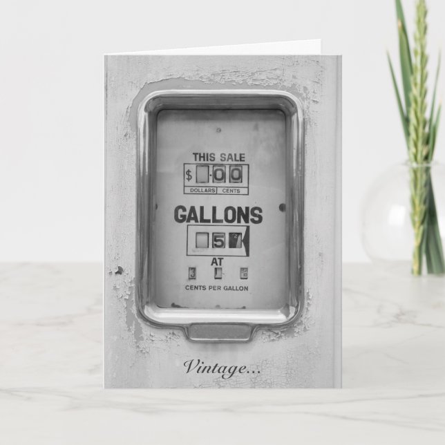 Vintage Kraftstoffpumpe / Schläuche - Grußkarte Karte (Vorderseite)