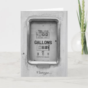 Vintage Kraftstoffpumpe / Schläuche - Grußkarte Karte