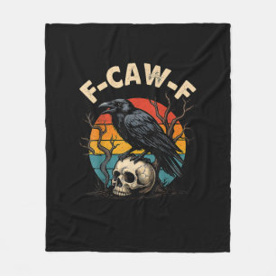 Vintage Krähe F-Caw-F Rabe Vogel Humor Meme Lustig Fleecedecke