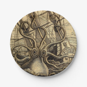 Vintage Kraken Pappteller
