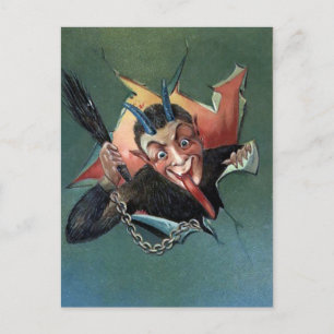 Vintage Krampus Durchbruch Postkarte