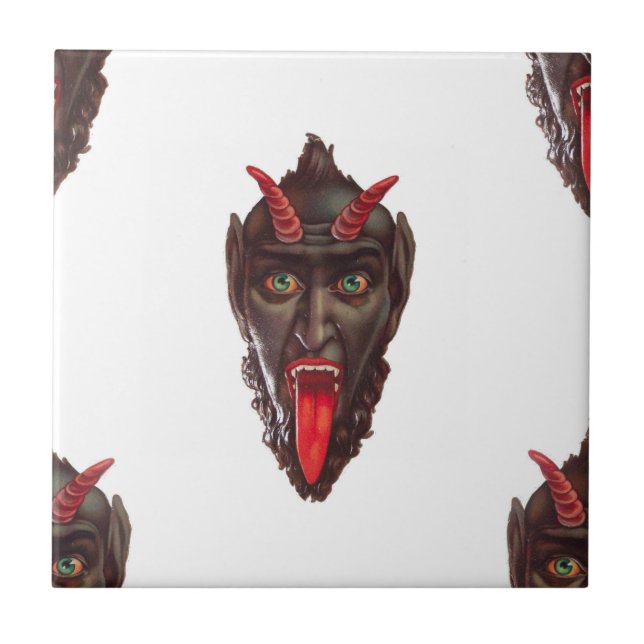 vintage Krampus Fliese (Vorderseite)