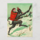 Vintage Krampus-Jagd auf Kinder Postkarte (Vorderseite)