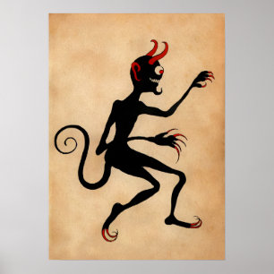 Vintage Krampus Kunst Poster
