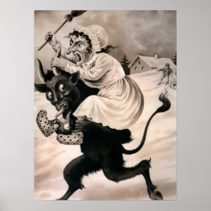 Vintage Krampus Kunst Poster