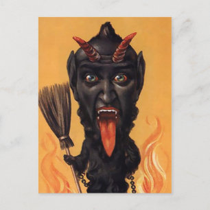Vintage Krampus Teufel Postkarte