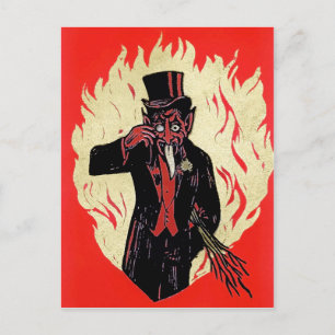Vintage Krampus Teufel Postkarte
