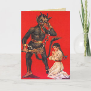 Vintage Krampus Weihnachtskarten Feiertagskarte