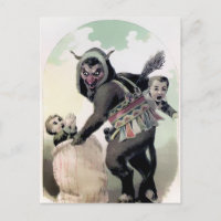 Vintage Krampus Weihnachtspostkarte