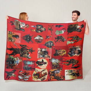 Vintage Krampuskollektion Fleecedecke